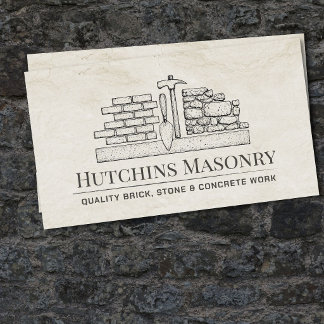 Carte De Visite Entrepreneur en maçonnerie de briques pierres béto