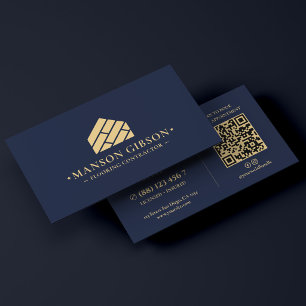 Carte De Visite Entrepreneur en revêtement de sol minimal Dark Nav