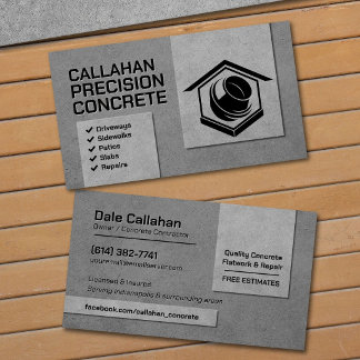 Carte De Visite Entrepreneur en services de béton 