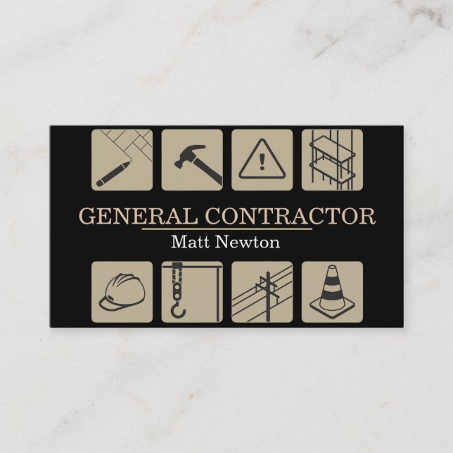 Carte De Visite Entrepreneur général Chef de la construction (Devant)