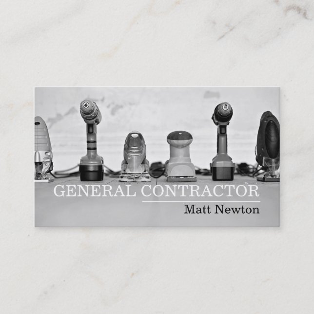 Carte De Visite Entrepreneur général Chef de la construction (Devant)