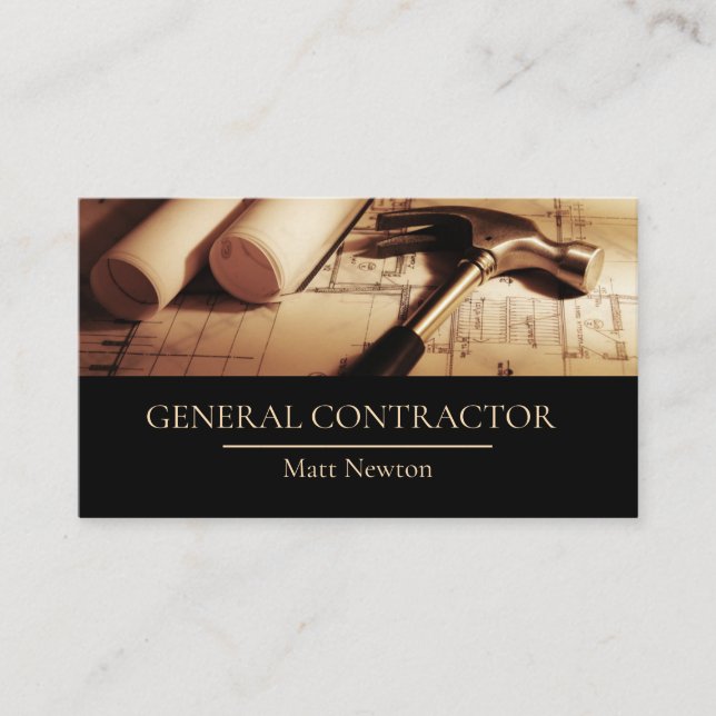 Carte De Visite Entrepreneur général Chef de la construction (Devant)