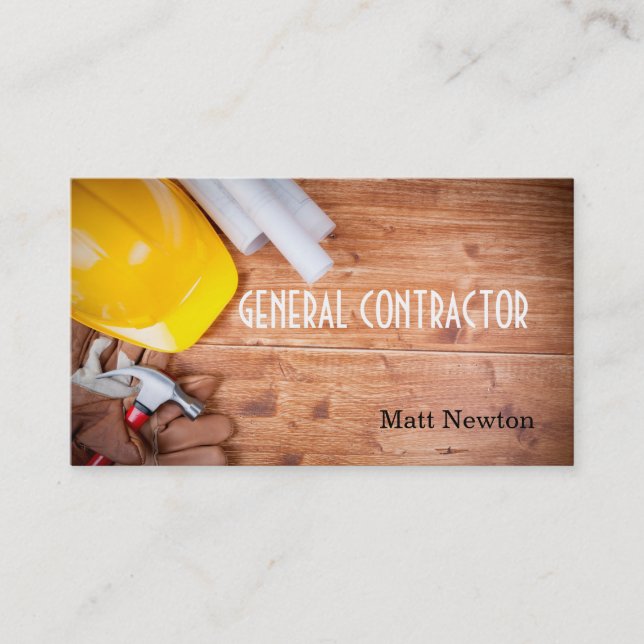 Carte De Visite Entrepreneur général Chef de la construction (Devant)