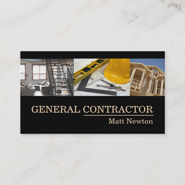 Carte De Visite Entrepreneur général Chef de la construction (Devant)