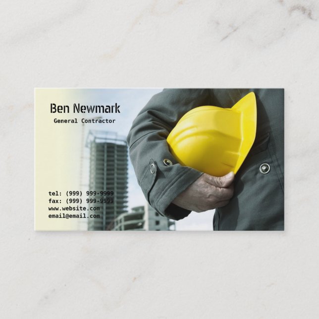 Carte De Visite Entrepreneur général, Constructeur, Construction, (Devant)
