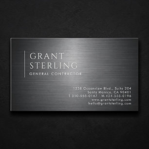 Carte De Visite Entrepreneur Général Métallique Professionnel