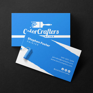 Carte De Visite Entrepreneur Peintre en Bâtiment Professionnel Pei