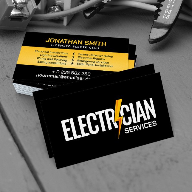 Carte De Visite Entrepreneur professionnel en électricité - Électr (Créateur téléchargé)