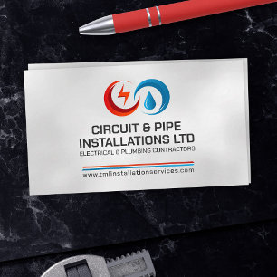 Carte De Visite Entrepreneur professionnel en électricité et plomb