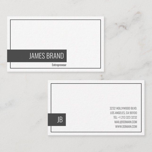 Carte De Visite Entrepreneur professionnel minimaliste (Devant / Derrière)