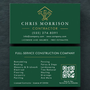 Carte de visite entrepreneur réparations maison QR