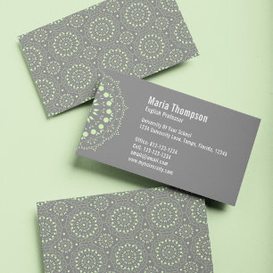 Carte De Visite Entreprise Chic Moderne Vert et Gris