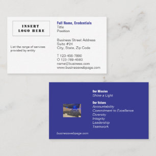Carte De Visite Entreprise customisée et Entreprise Blanc et Bleu