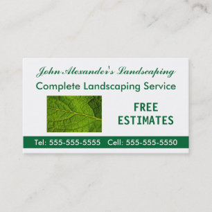 Carte De Visite Entreprise d'aménagement paysager, jardin et servi