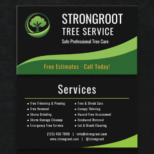 Carte De Visite Entreprise d'arboriste de service d'arbre professi