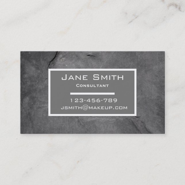 Carte De Visite Entreprise d'ardoise grise de consultant élégant (Devant)