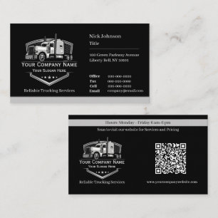 Carte De Visite Entreprise de camionnage professionnel Code QR