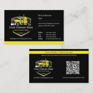 Carte De Visite Entreprise de camionnage professionnel Code QR
