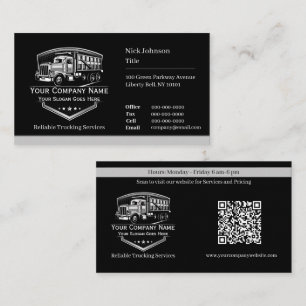 Carte De Visite Entreprise de camionnage professionnel Code QR
