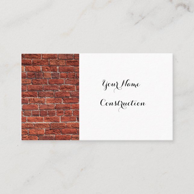 Carte De Visite Entreprise de construction de briques simple (Devant)
