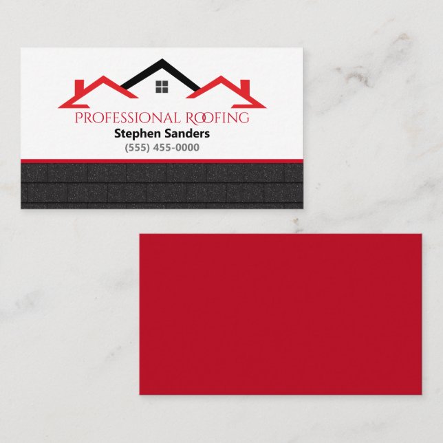 Carte De Visite Entreprise de construction de toitures de bardeaux (Devant / Derrière)