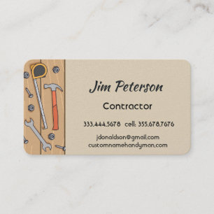 Carte De Visite Entreprise de construction d'entrepreneur