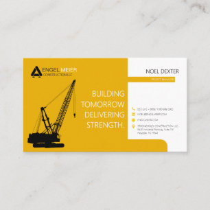 Carte de visite entreprise de construction jaune n