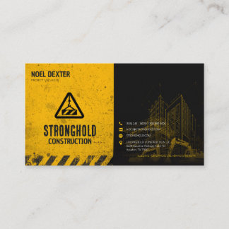 Carte de visite entreprise de construction jaune n