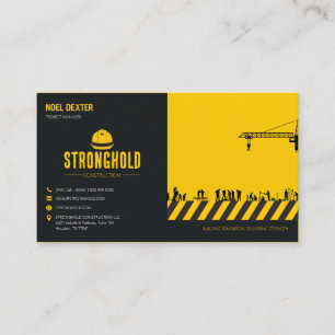 Carte de visite entreprise de construction jaune n