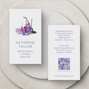 Carte De Visite Entreprise de femme de ménage Service de concierge