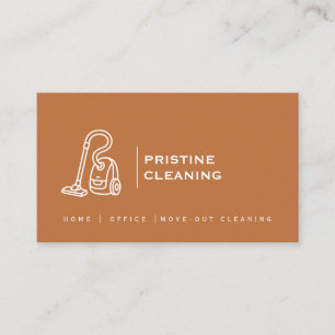 Carte De Visite Entreprise de nettoyage en terre cuite moderne QR