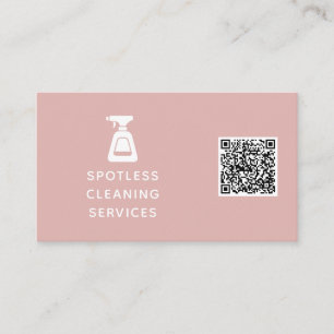 Carte De Visite Entreprise de nettoyage QR Code Spray bouteille Du