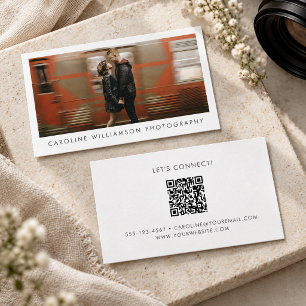 Carte De Visite Entreprise de photographie moderne Grande photo QR