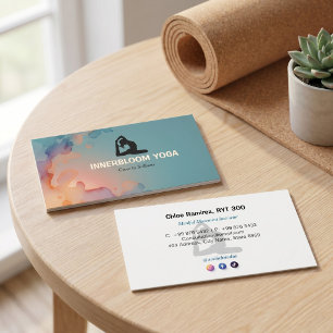 Carte De Visite Entreprise de professeur de yoga Énergie Lava