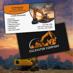 Carte De Visite Entreprise de services d'excavation