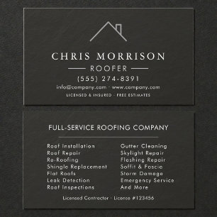 Carte De Visite Entreprise de Toiture en Ardoise Pierre Noire Arge