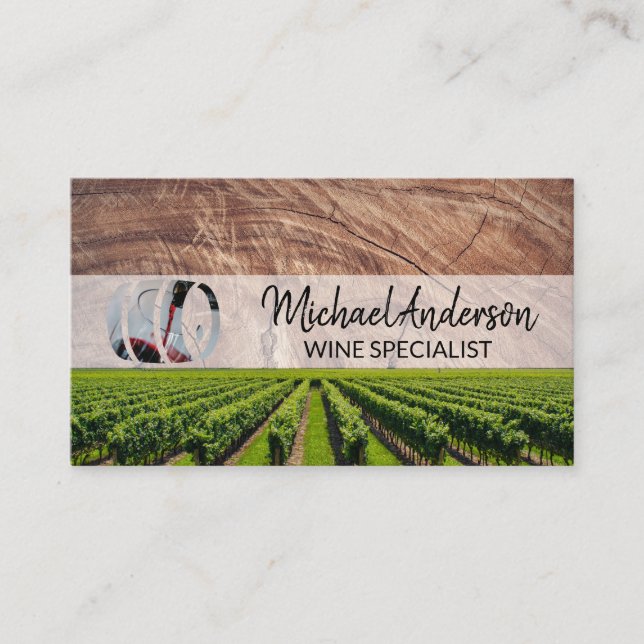 Carte De Visite Entreprise | Dégustation de vin | Vignoble en barr (Devant)