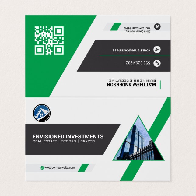 Carte De Visite Entreprise | Financière (Extérieur déplié)