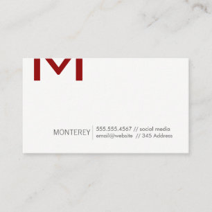 Carte De Visite Entreprise   Fractionnement du monogramme (rouge p
