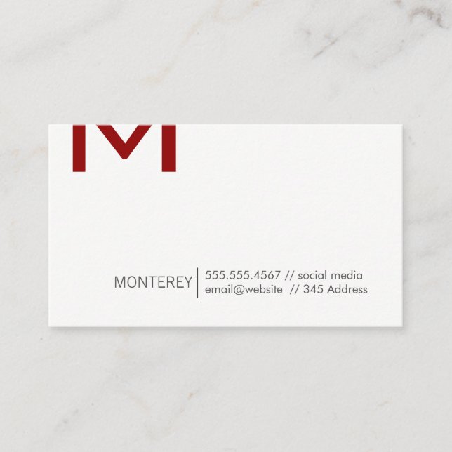 Carte De Visite Entreprise | Fractionnement du monogramme (rouge p (Devant)