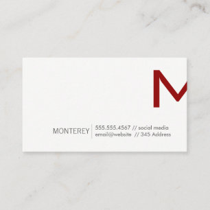 Carte De Visite Entreprise   Fractionnement du monogramme (rouge p