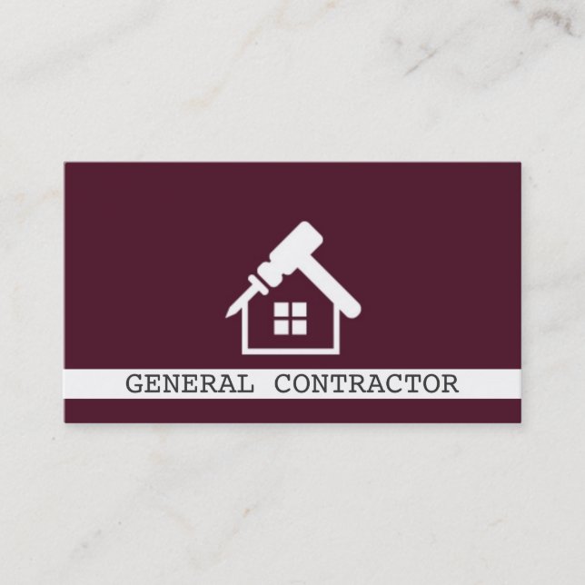 Carte De Visite Entreprise Générale Contractant Construction (Devant)