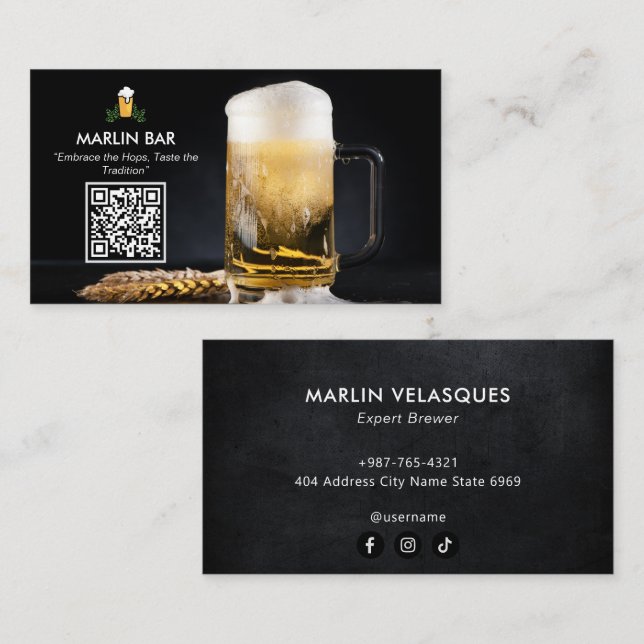 Carte De Visite Entreprise moderne Brewer | Fournisseur de bière (Devant / Derrière)