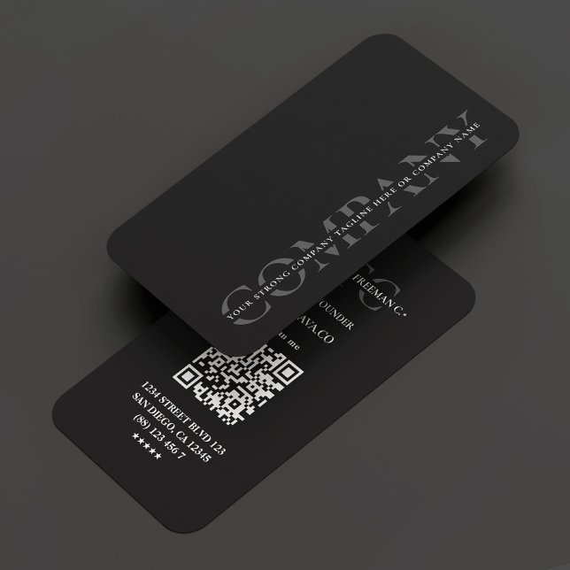 Carte De Visite Entreprise moderne Dark Grey Monogramme Profession (Modern Company Dark Grey Monogram Professional Business Card
)