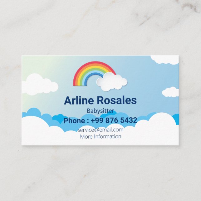 Carte De Visite Entreprise moderne de garde d'enfants | Babysitter (Devant)