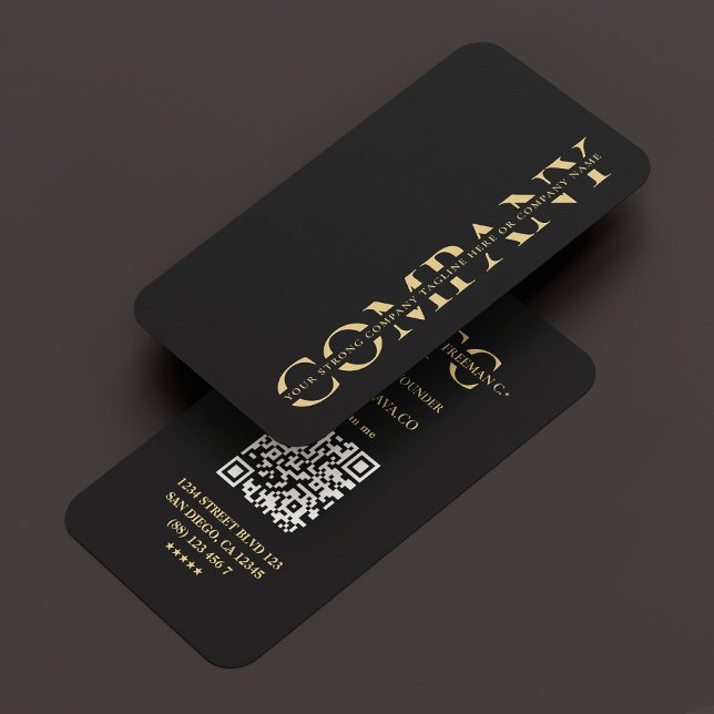 Carte De Visite Entreprise moderne Monogramme professionnel Noir (Modern Company Monogram Professional Black Business Card
)