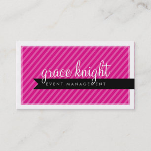 Carte De Visite ENTREPRISE moderne simple rayure audacieuse magent