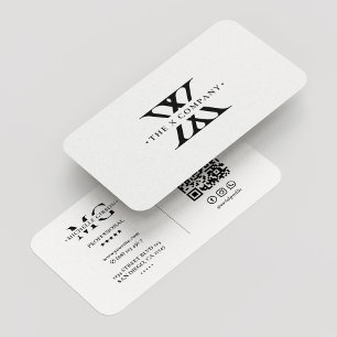 Carte De Visite Entreprise Monogramme Logo X Blanc Simple Moderne