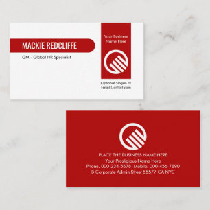 Carte De Visite Entreprise privée à couche rouge verticale