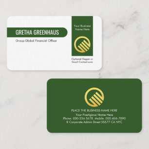 Carte De Visite Entreprise privée avec une ligne verte verticale é